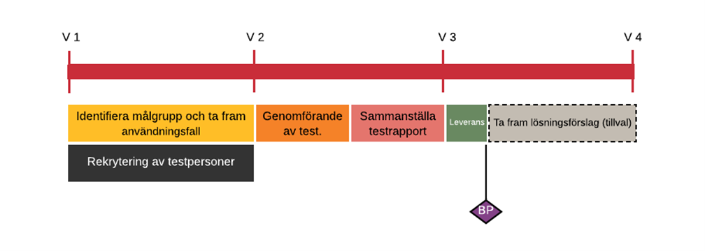 Tidslinje hur ett projekt kan gå till